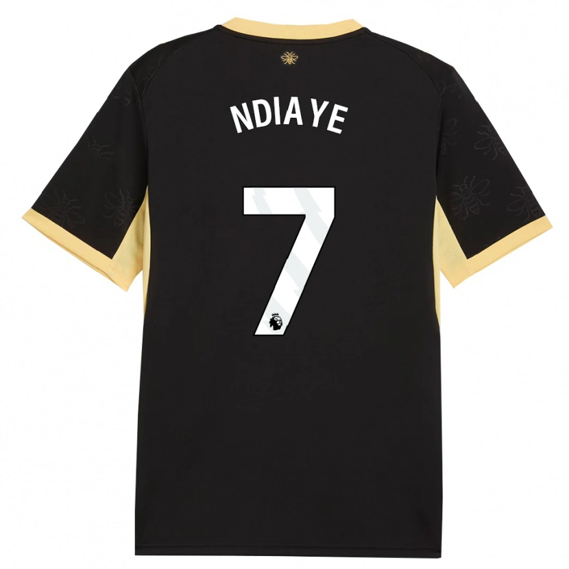 Danxen Mænd Iliman Ndiaye #7 Sort Gul Udebane Spillertrøjer 2026/27 Trøje T-Shirt