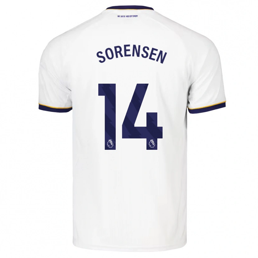 Danxen Mænd Nicoline Sorensen #14 Midnatsblå Hvid Gul Udebane Spillertrøjer 2026/27 Trøje T-Shirt
