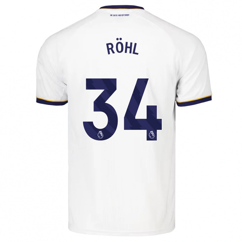 Danxen Mænd Merlin Röhl #34 Midnatsblå Hvid Gul Udebane Spillertrøjer 2026/27 Trøje T-Shirt