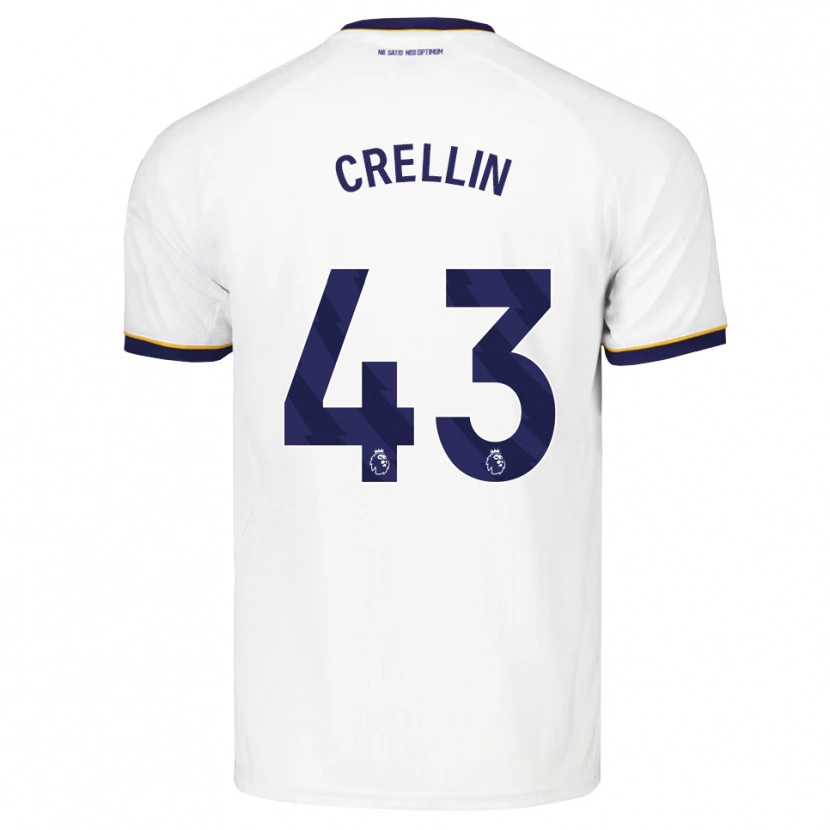 Danxen Mænd Billy Crellin #43 Midnatsblå Hvid Gul Udebane Spillertrøjer 2026/27 Trøje T-Shirt
