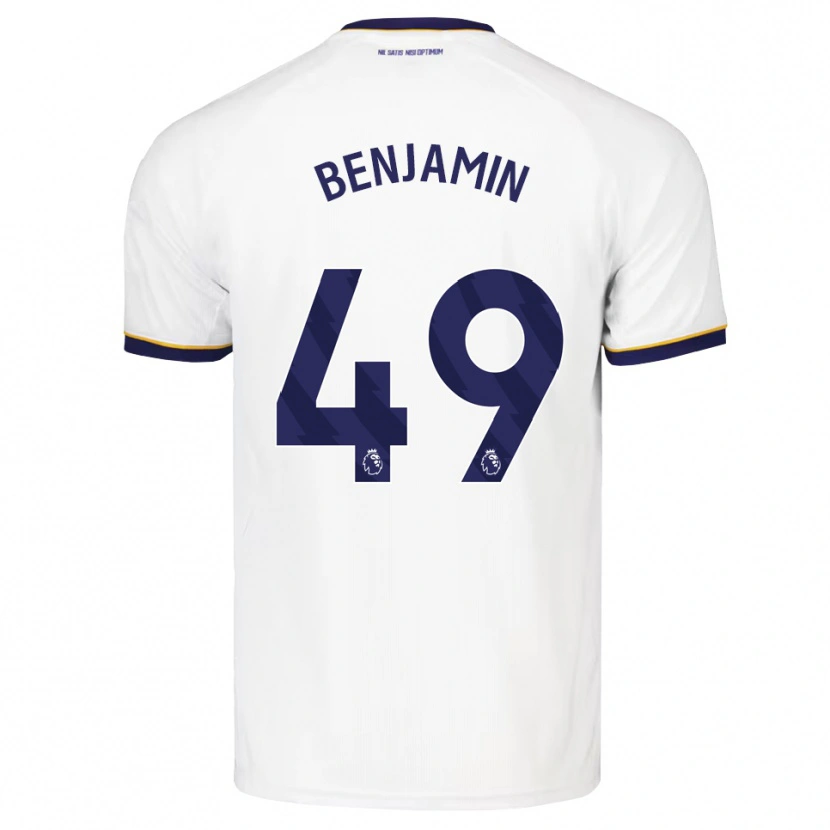 Danxen Mænd Omari Benjamin #49 Midnatsblå Hvid Gul Udebane Spillertrøjer 2026/27 Trøje T-Shirt