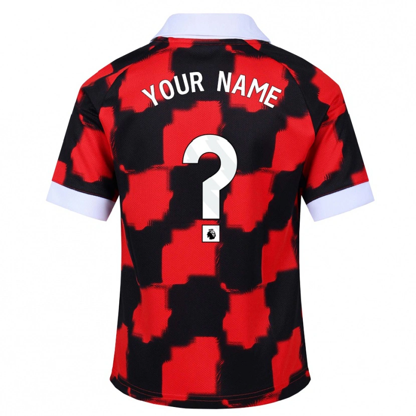 Danxen Mænd Dit Navn #0 Rød Hvid Sort Udebane Spillertrøjer 2026/27 Trøje T-Shirt