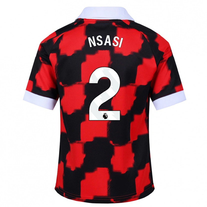 Danxen Mænd Eddy Nsasi #2 Rød Hvid Sort Udebane Spillertrøjer 2026/27 Trøje T-Shirt