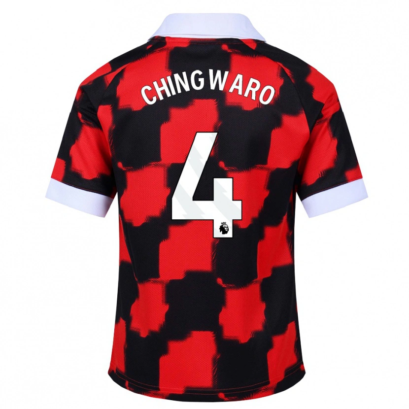 Danxen Mænd Seth Chingwaro #4 Rød Hvid Sort Udebane Spillertrøjer 2026/27 Trøje T-Shirt
