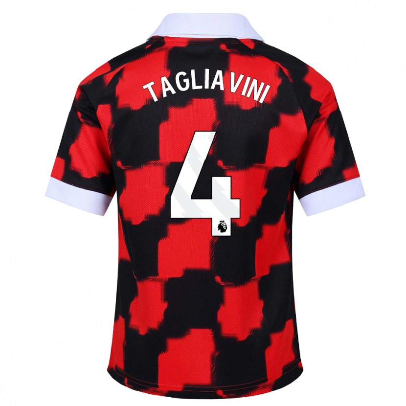 Danxen Mænd Ella Tagliavini #4 Rød Hvid Sort Udebane Spillertrøjer 2026/27 Trøje T-Shirt