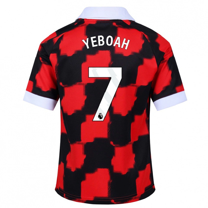 Danxen Mænd Jordan Yeboah #7 Rød Hvid Sort Udebane Spillertrøjer 2026/27 Trøje T-Shirt