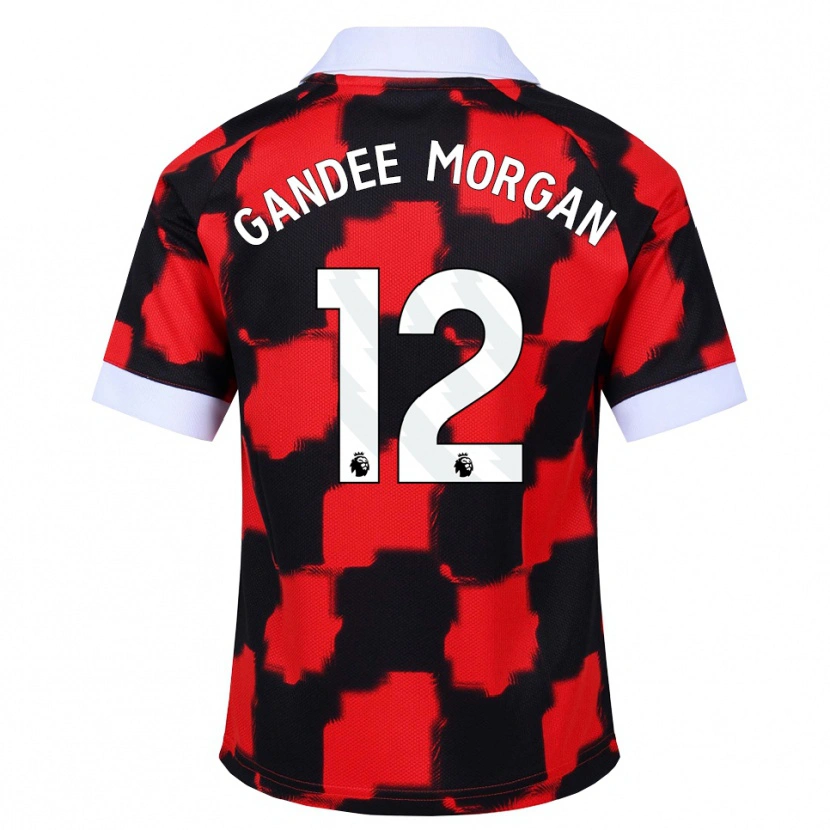 Danxen Mænd Stella Gandee Morgan #12 Rød Hvid Sort Udebane Spillertrøjer 2026/27 Trøje T-Shirt