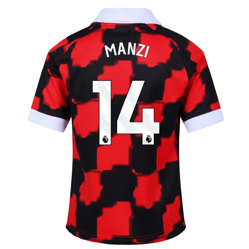 Danxen Mænd Sophie Manzi #14 Rød Hvid Sort Udebane Spillertrøjer 2026/27 Trøje T-Shirt