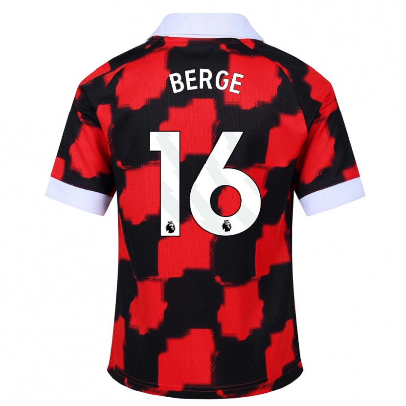 Danxen Mænd Sander Berge #16 Rød Hvid Sort Udebane Spillertrøjer 2026/27 Trøje T-Shirt