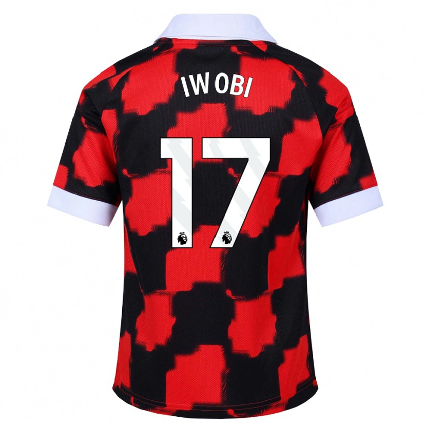 Danxen Mænd Alex Iwobi #17 Rød Hvid Sort Udebane Spillertrøjer 2026/27 Trøje T-Shirt