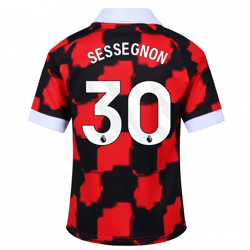 Danxen Mænd Ryan Sessegnon #30 Rød Hvid Sort Udebane Spillertrøjer 2026/27 Trøje T-Shirt