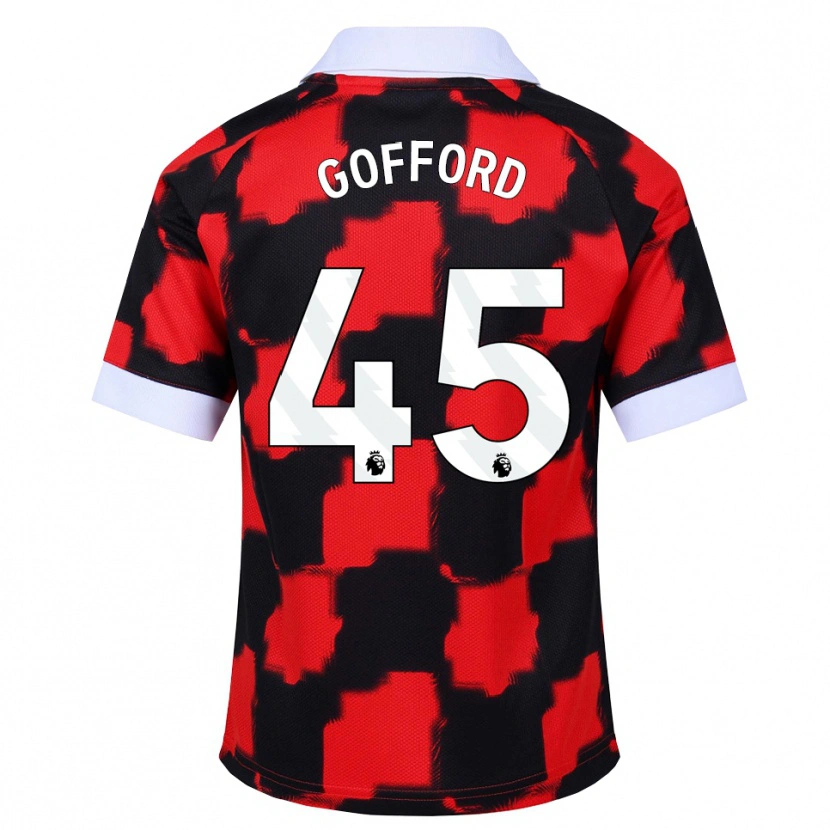 Danxen Mænd Oliver Gofford #45 Rød Hvid Sort Udebane Spillertrøjer 2026/27 Trøje T-Shirt