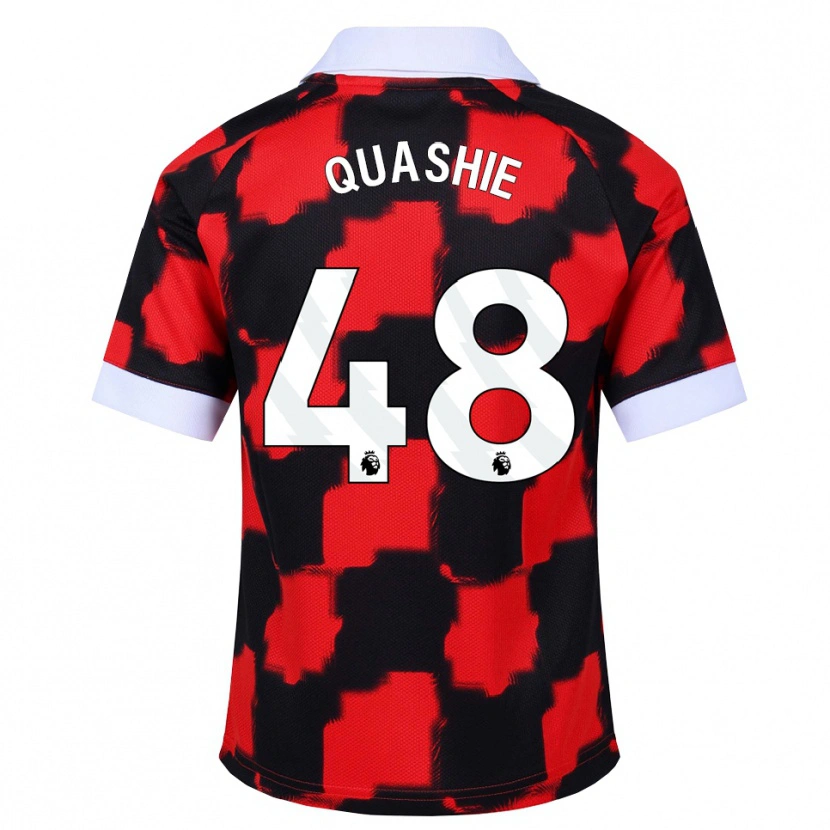 Danxen Mænd Jayden Quashie #48 Rød Hvid Sort Udebane Spillertrøjer 2026/27 Trøje T-Shirt