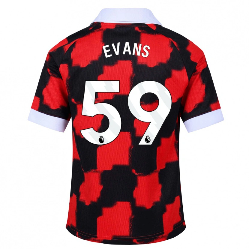 Danxen Mænd Aidan Evans #59 Rød Hvid Sort Udebane Spillertrøjer 2026/27 Trøje T-Shirt