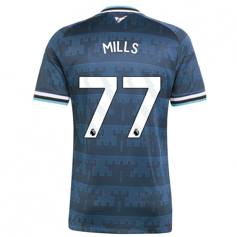 Danxen Mænd Michael Mills #77 Gul Sort Blå Udebane Spillertrøjer 2026/27 Trøje T-Shirt