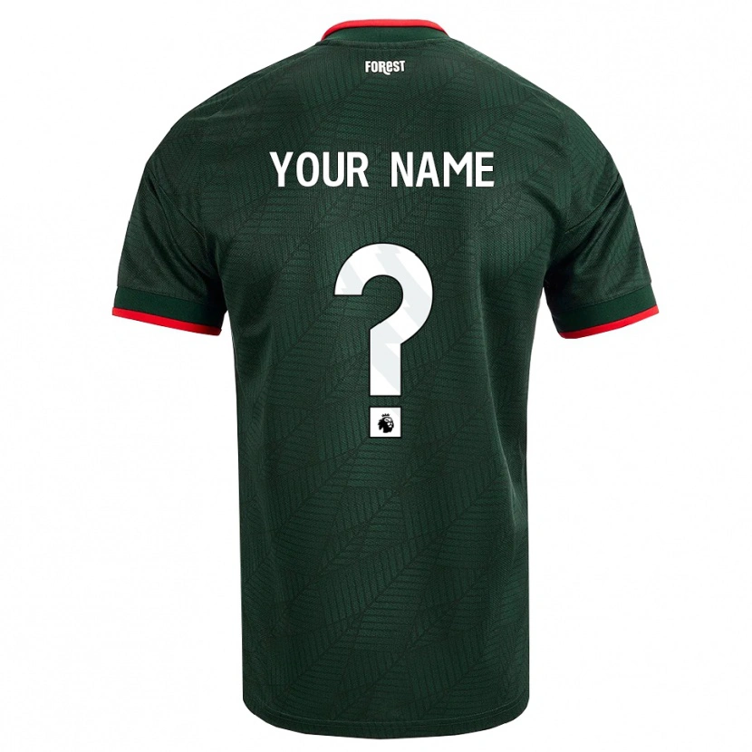 Danxen Mænd Dit Navn #0 Mørk Grøn Rød Udebane Spillertrøjer 2026/27 Trøje T-Shirt