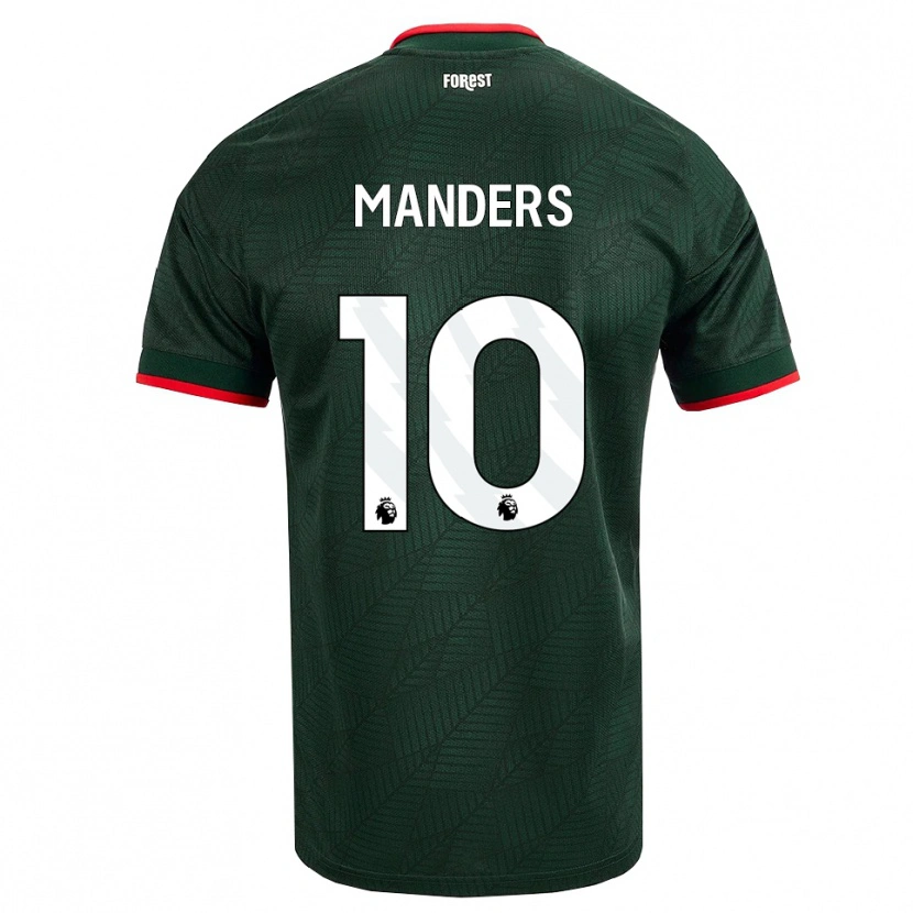 Danxen Mænd Holly Manders #10 Mørk Grøn Rød Udebane Spillertrøjer 2026/27 Trøje T-Shirt