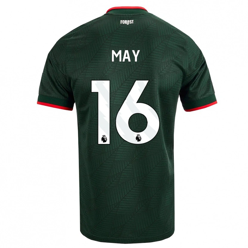 Danxen Mænd Brandon May #16 Mørk Grøn Rød Udebane Spillertrøjer 2026/27 Trøje T-Shirt