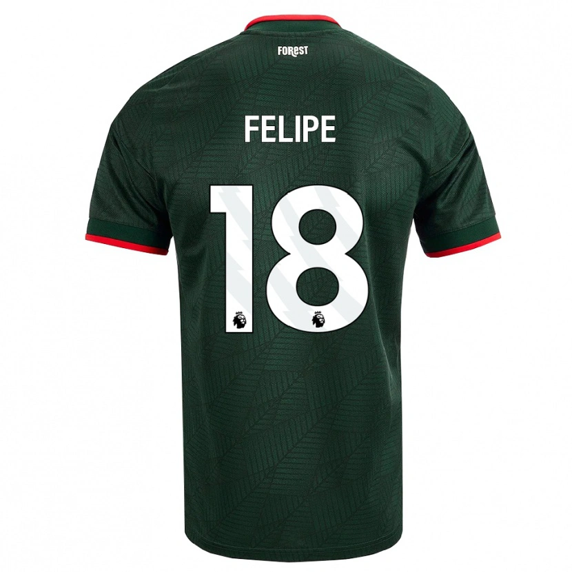 Danxen Mænd Felipe #18 Mørk Grøn Rød Udebane Spillertrøjer 2026/27 Trøje T-Shirt