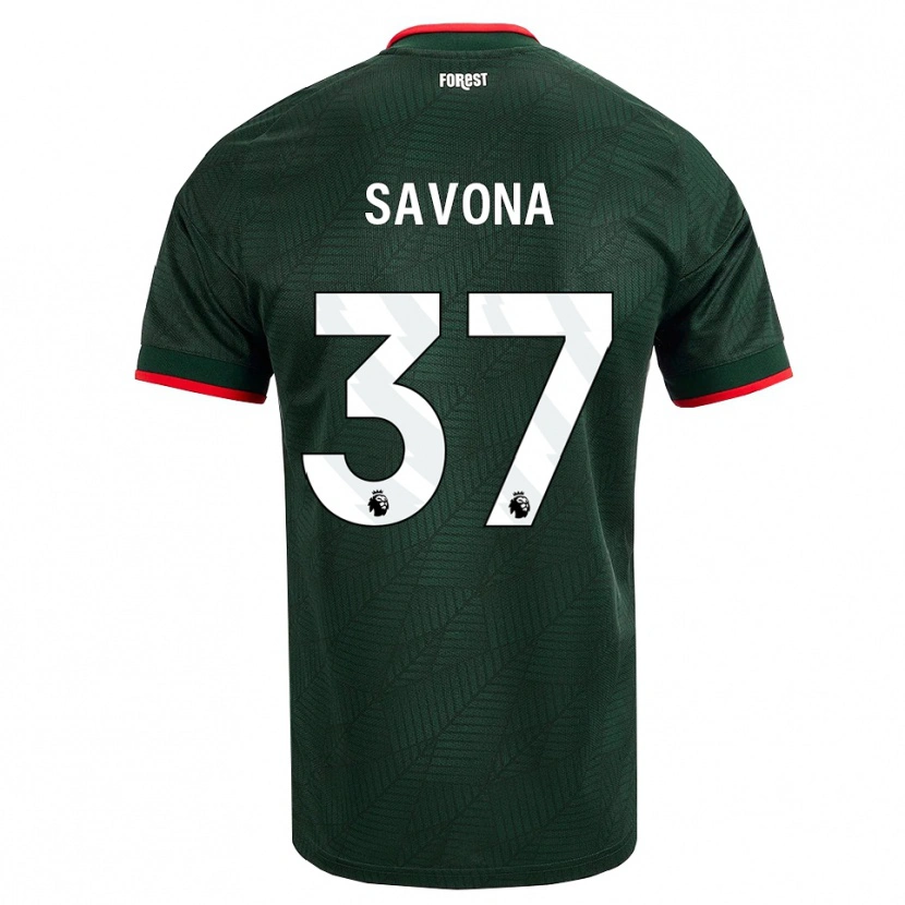 Danxen Mænd Nicolò Savona #37 Mørk Grøn Rød Udebane Spillertrøjer 2026/27 Trøje T-Shirt