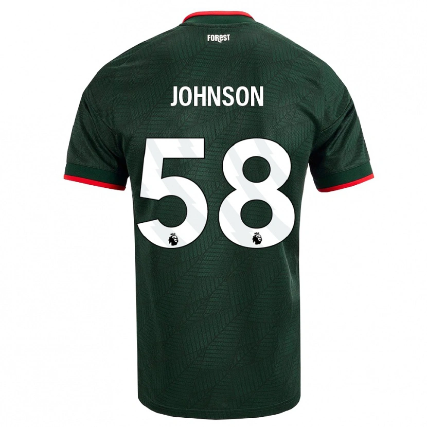 Danxen Mænd Pharrell Johnson #58 Mørk Grøn Rød Udebane Spillertrøjer 2026/27 Trøje T-Shirt