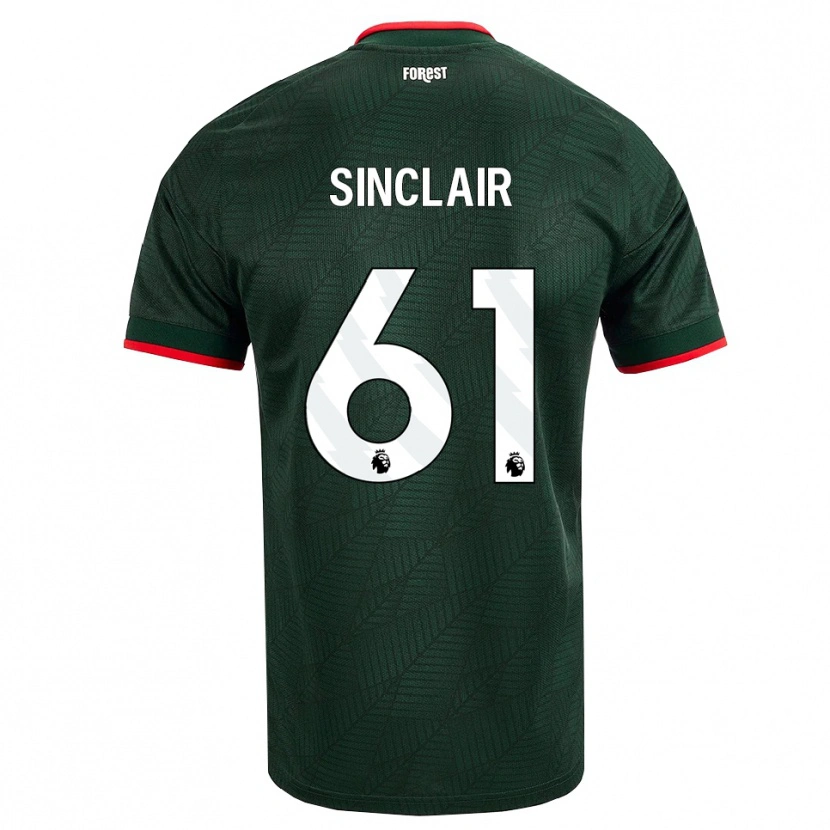 Danxen Mænd Jimmy Sinclair #61 Mørk Grøn Rød Udebane Spillertrøjer 2026/27 Trøje T-Shirt