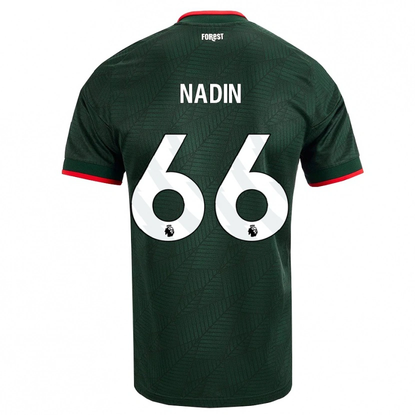 Danxen Mænd Jack Nadin #66 Mørk Grøn Rød Udebane Spillertrøjer 2026/27 Trøje T-Shirt