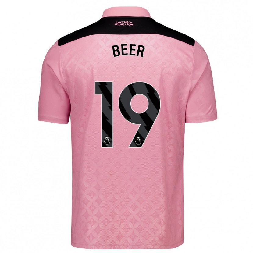 Danxen Mænd Megan Beer #19 Lysrosa Sort Udebane Spillertrøjer 2026/27 Trøje T-Shirt