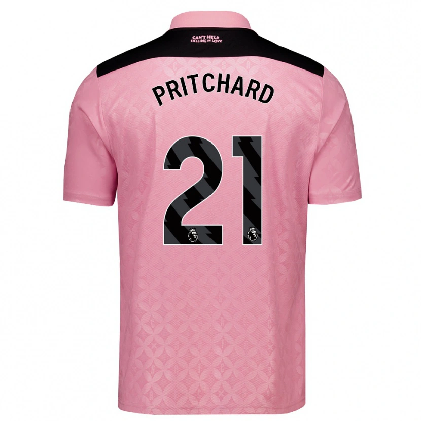 Danxen Mænd Alex Pritchard #21 Lysrosa Sort Udebane Spillertrøjer 2026/27 Trøje T-Shirt