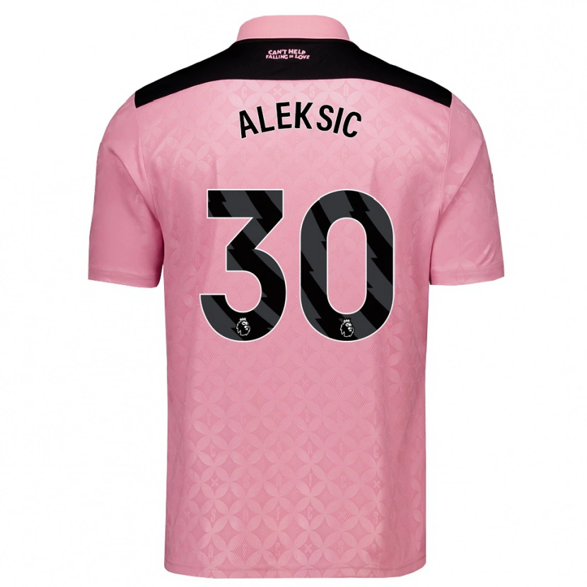 Danxen Mænd Milan Aleksic #30 Lysrosa Sort Udebane Spillertrøjer 2026/27 Trøje T-Shirt