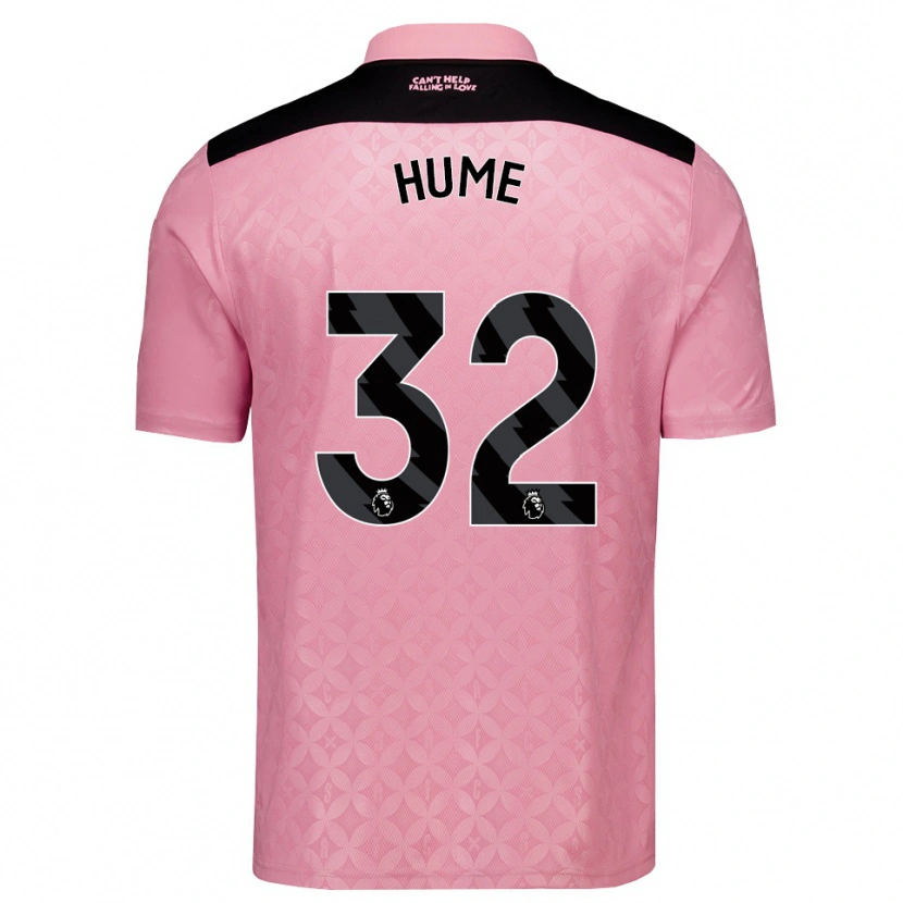 Danxen Mænd Trai Hume #32 Lysrosa Sort Udebane Spillertrøjer 2026/27 Trøje T-Shirt