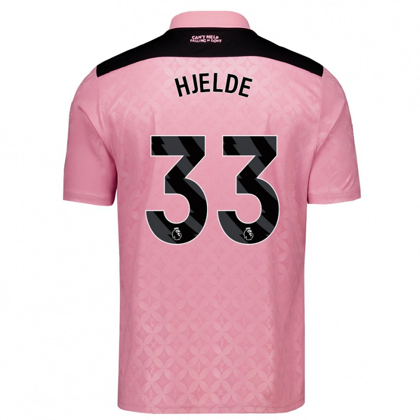 Danxen Mænd Leo Fuhr Hjelde #33 Lysrosa Sort Udebane Spillertrøjer 2026/27 Trøje T-Shirt