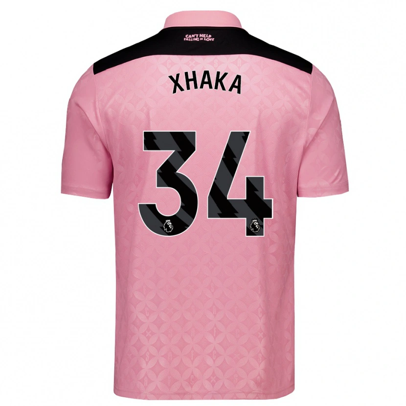 Danxen Mænd Granit Xhaka #34 Lysrosa Sort Udebane Spillertrøjer 2026/27 Trøje T-Shirt