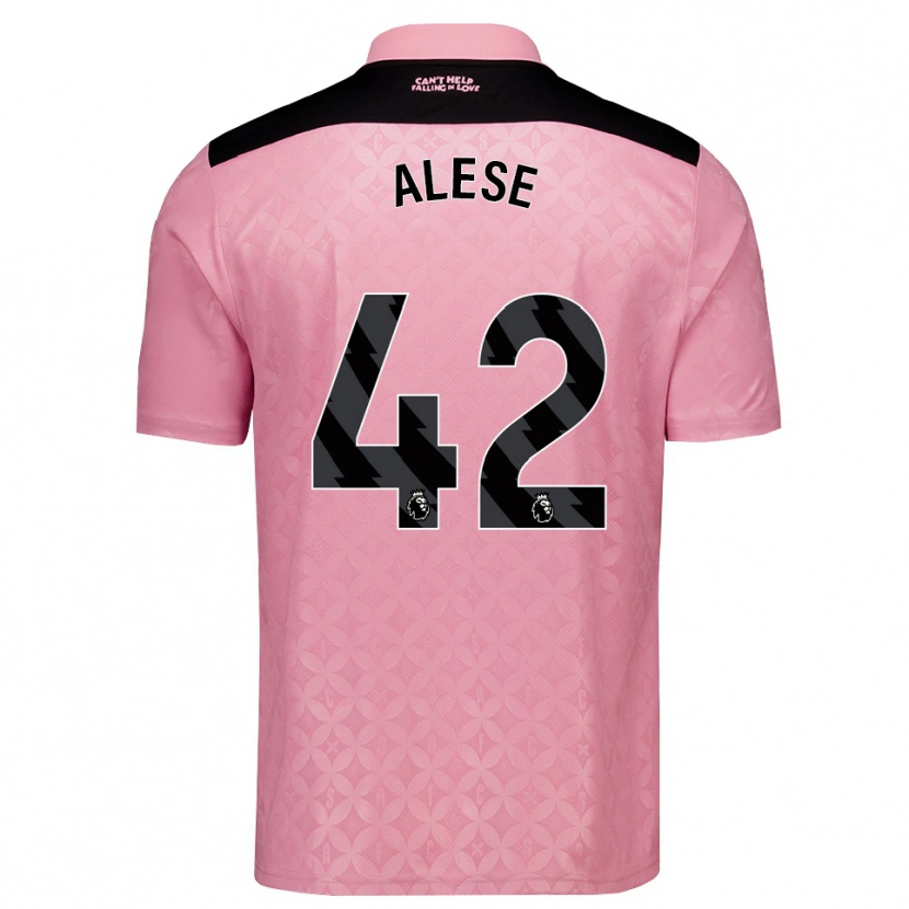 Danxen Mænd Aji Alese #42 Lysrosa Sort Udebane Spillertrøjer 2026/27 Trøje T-Shirt