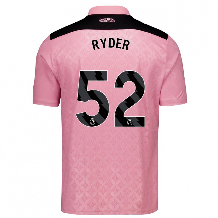Danxen Mænd Joe Ryder #52 Lysrosa Sort Udebane Spillertrøjer 2026/27 Trøje T-Shirt