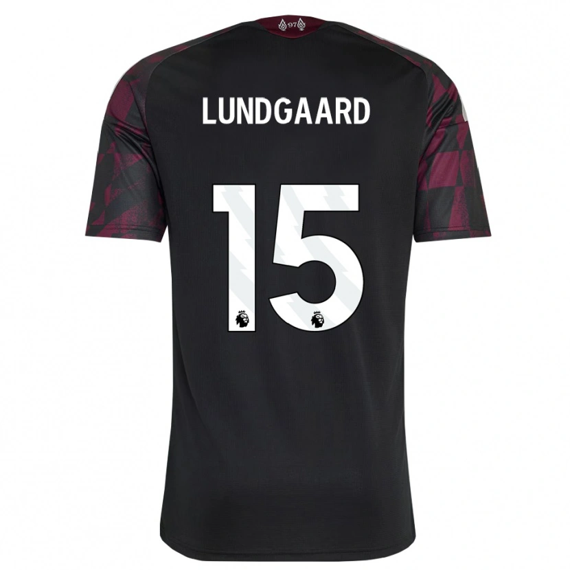 Danxen Mænd Sofie Lundgaard #15 Sort Hvid Lilla Tredje Sæt Spillertrøjer 2026/27 Trøje T-Shirt