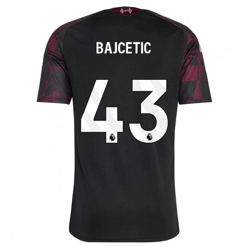 Danxen Mænd Stefan Bajcetic #43 Sort Hvid Lilla Tredje Sæt Spillertrøjer 2026/27 Trøje T-Shirt