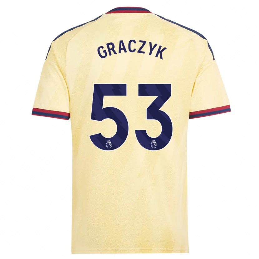 Danxen Mænd Hubert Graczyk #53 Lys Gul Midnatsblå Tredje Sæt Spillertrøjer 2026/27 Trøje T-Shirt