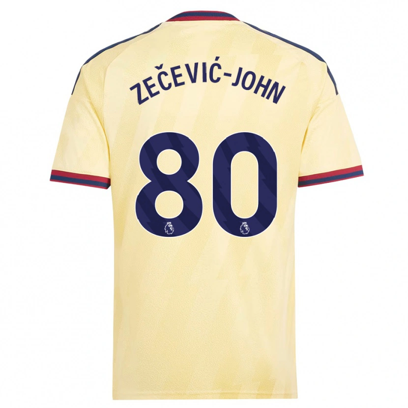 Danxen Mænd Louis Zečević-John #80 Lys Gul Midnatsblå Tredje Sæt Spillertrøjer 2026/27 Trøje T-Shirt