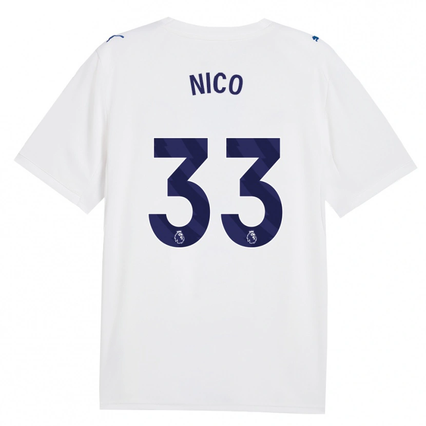 Danxen Mænd Nico O'reilly #33 Marine Hvid Tredje Sæt Spillertrøjer 2026/27 Trøje T-Shirt