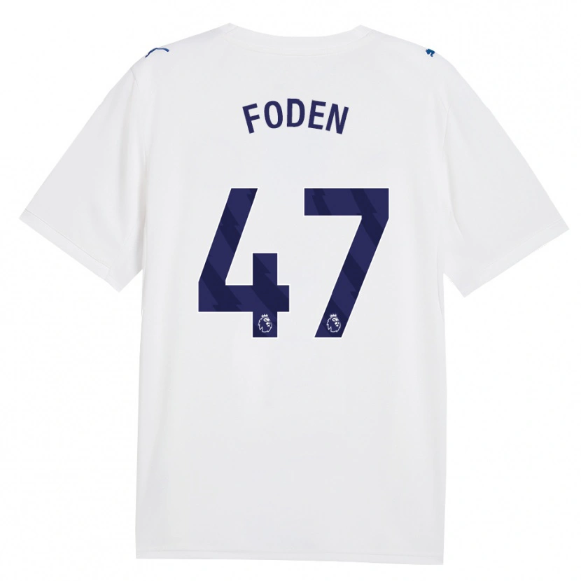 Danxen Mænd Phil Foden #47 Marine Hvid Tredje Sæt Spillertrøjer 2026/27 Trøje T-Shirt