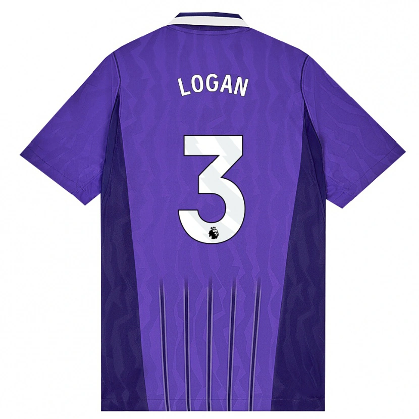 Danxen Mænd Calum Logan #3 Lilla Hvid Tredje Sæt Spillertrøjer 2026/27 Trøje T-Shirt