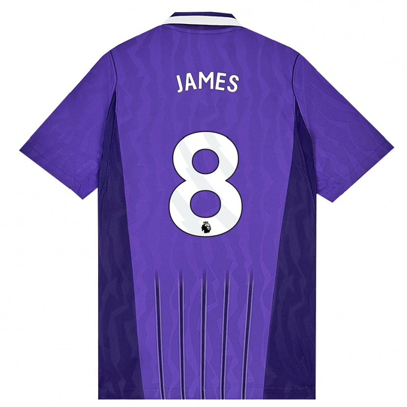 Danxen Mænd Angharad James #8 Lilla Hvid Tredje Sæt Spillertrøjer 2026/27 Trøje T-Shirt