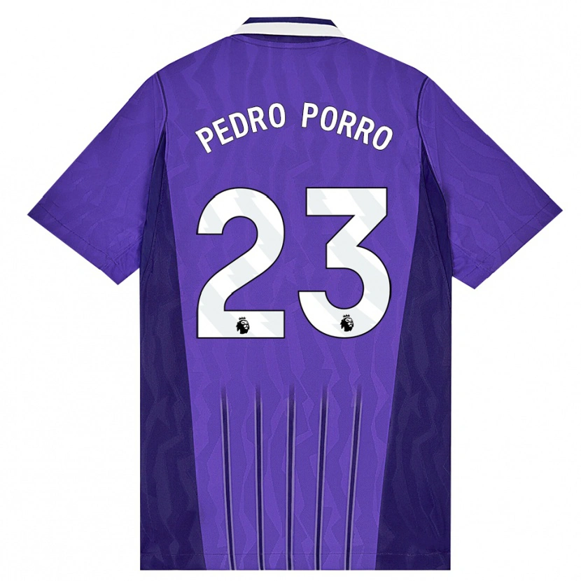 Danxen Mænd Pedro Porro #23 Lilla Hvid Tredje Sæt Spillertrøjer 2026/27 Trøje T-Shirt