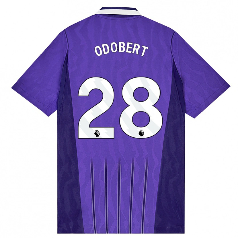 Danxen Mænd Wilson Odobert #28 Lilla Hvid Tredje Sæt Spillertrøjer 2026/27 Trøje T-Shirt