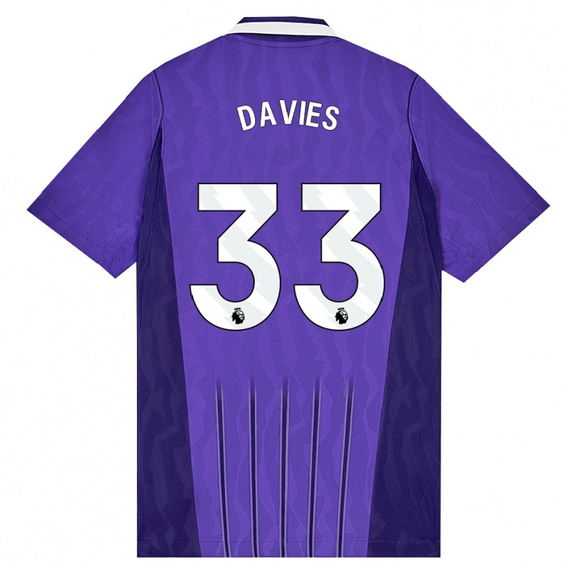 Danxen Mænd Ben Davies #33 Lilla Hvid Tredje Sæt Spillertrøjer 2026/27 Trøje T-Shirt