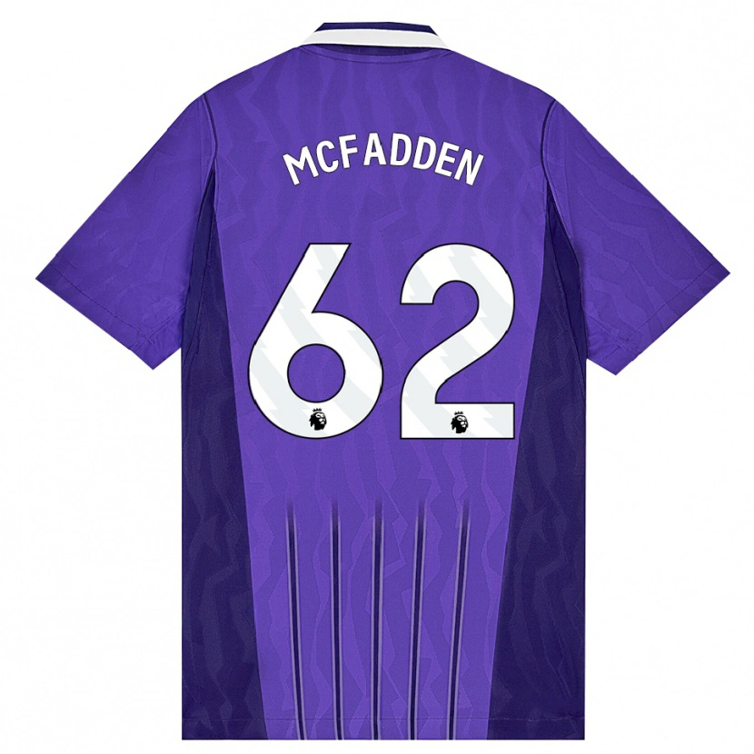 Danxen Mænd Max Mcfadden #62 Lilla Hvid Tredje Sæt Spillertrøjer 2026/27 Trøje T-Shirt