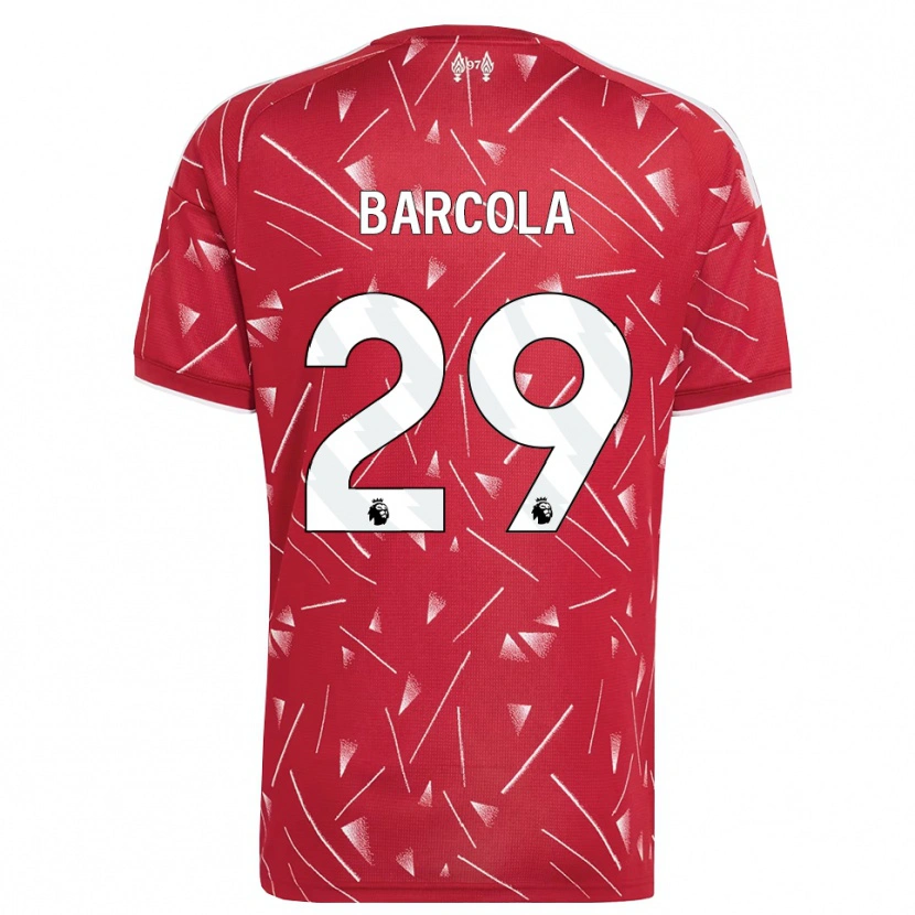 Danxen Mænd Bradley Barcola #29 Hvid Rød Hjemmebane Spillertrøjer 2026/27 Trøje T-Shirt