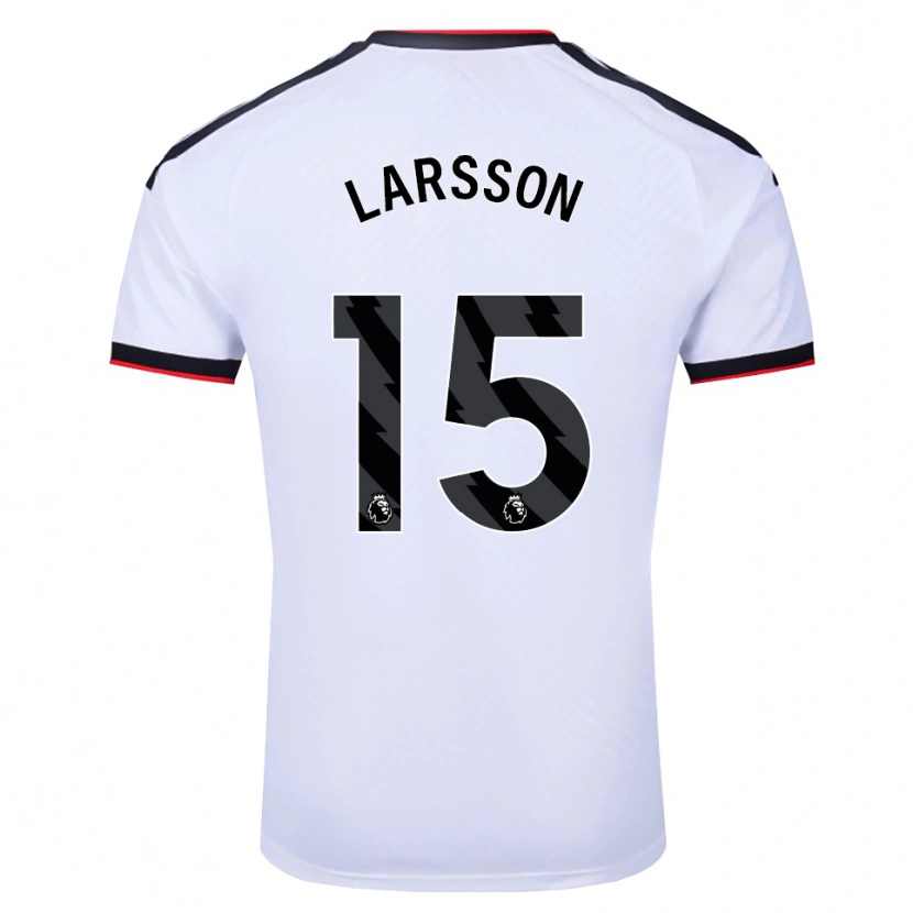 Danxen Mænd Hugo Larsson #15 Hvid Sort Rød Hjemmebane Spillertrøjer 2026/27 Trøje T-Shirt