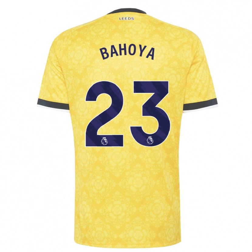 Danxen Mænd Jean-Mattéo Bahoya #23 Gul Hvid Sort Udebane Spillertrøjer 2026/27 Trøje T-Shirt